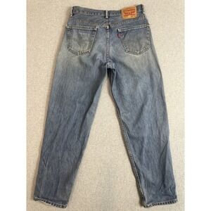 Levis 560 Jean Men 30x32 Med Blue Baggy Grunge Wallet Thigh Fade Distressed